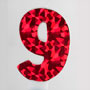 Laser Number Candles- Red- #9