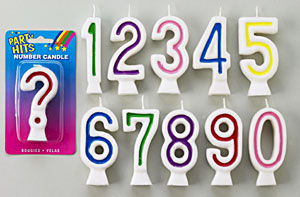 Number Candles-Assorted Colors-# 1