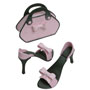 Sandals & Purse Set #6- Pink & Black