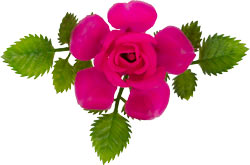 Vinyl Rose w/ Leaves on Pick - Pink