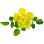 Vinyl Rose w/ Leaves on Pick - Yellow