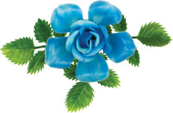 Vinyl Rose w/ Leaves on Pick - Blue