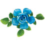 Vinyl Rose w/ Leaves on Pick - Blue