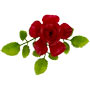 Vinyl Rose w/ Leaves on Pick - Red