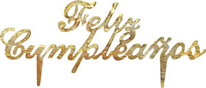 Feliz Cumpleanos Gold Pl. Script