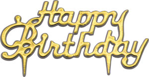 Happy Birthday Gold Pl. Script