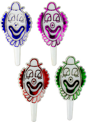 Clown Head Foil Picks - Asst