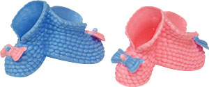 Baby Shoes w/ Bows - Pink & Blue Asst