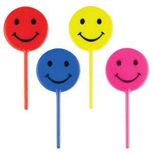 Smiley Face Picks - Asst.