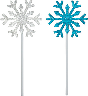 Snowflake Glitter Picks - Asst.