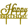 Happy Birthday - Gold Glitter Topper