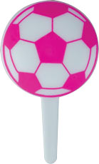 Soccer Ball Picks - Pink & White