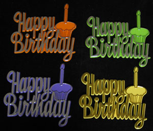 Happy Birthday Cupcake Plaques Asst