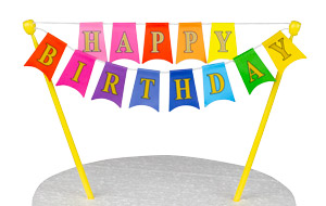 Happy Birthday Banner w/ Posts