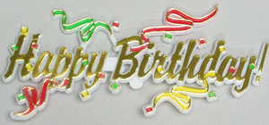 Happy Birthday w/ Streamers Plaque