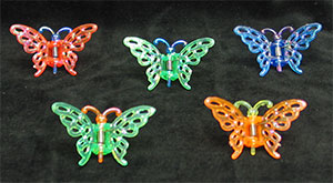 Butterfly Clips - Asst Laser Colors