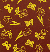 Transfer - Butterfly & Flowers - Gold