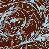 Transfers - Decorative Swirl-Sea Blue/Sil