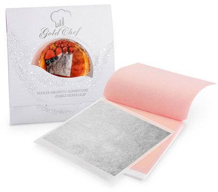 Pure Silver Leaf - 3-1/8 x 3-1/8 - 25 Sheets