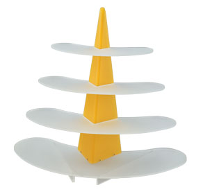 4 Tier Winged Acrylic Display - Yellow