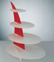 4 Tier Oval Acrylic Display - Red