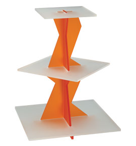 3 Tier Zigzag Acrylic Display - Orange