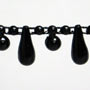 Tear Drop String Of Pearl - Black