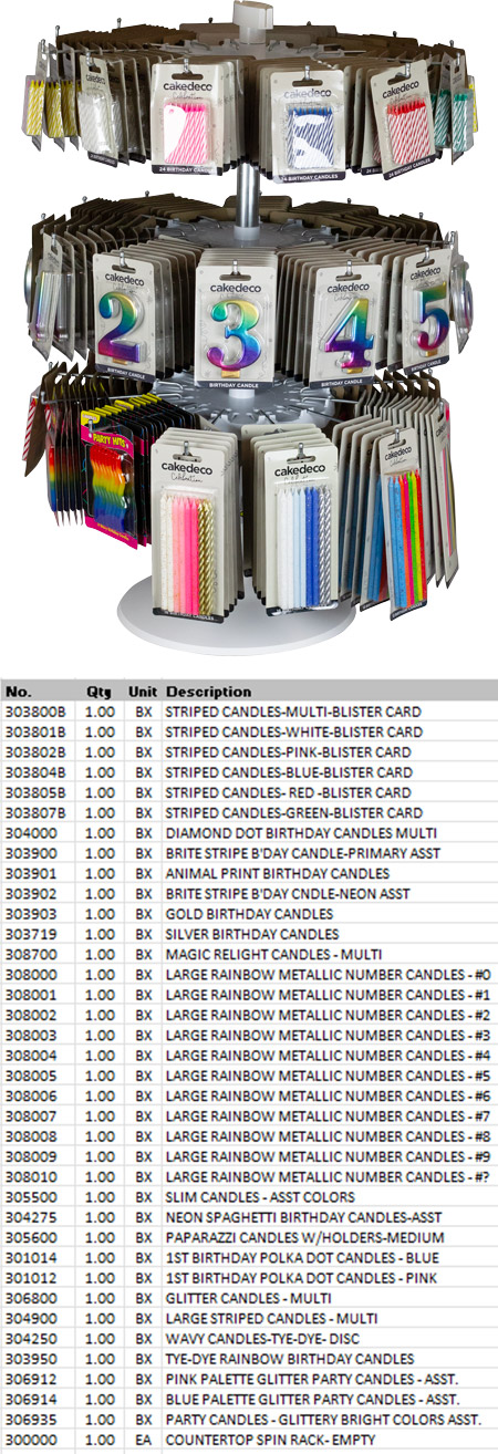 Countertop Spin Rack Loaded - Rainbow Metallic #s