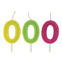 Small Glitter Number Candles - # 0