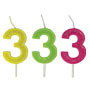Small Glitter Number Candles - # 3