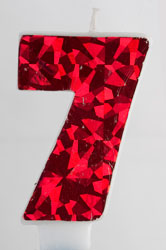 Laser Number Candles- Red- #7