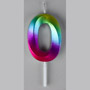 Small Rainbow Metallic Prism Number Candles - #0