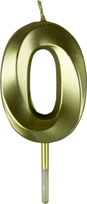 Small Gold Prism Number Candles - #0