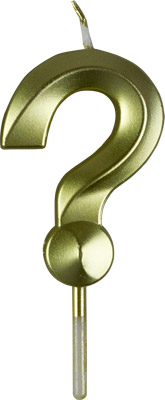 Small Gold Prism Number Candles - #?