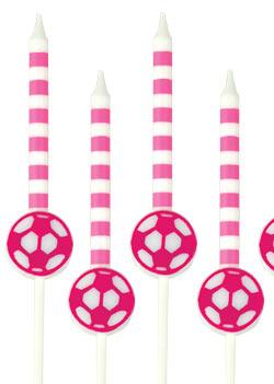 Cakedeco Candle Sets - Pink Soccer