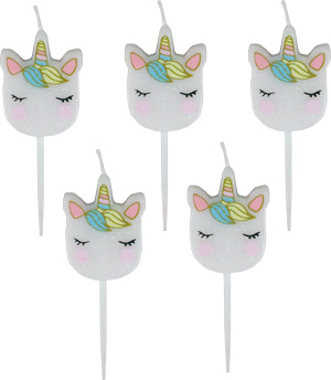 Glitter Unicorn Candles On Picks