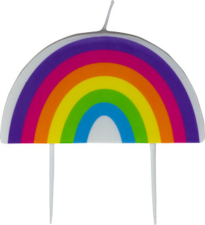 Large Rainbow Candle On Pick
