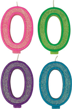 Glitter Number Candles - #0