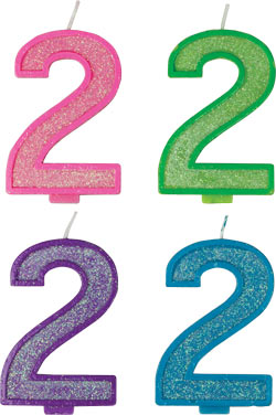 Glitter Number Candles - #2