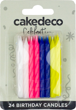 Spiral Candles- Multi- Blister Card