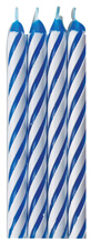 Striped Candles - Blue