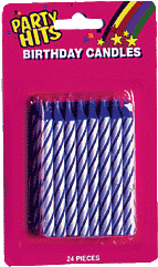Striped Candles-Blue-Blister Card