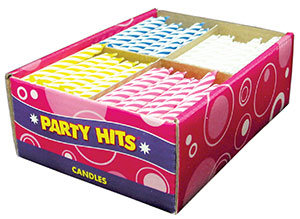 Striped Candles-Multi- Bulk Box