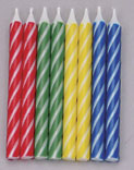 Brite Stripe Candles- Multi Primary