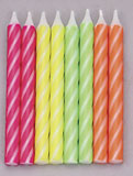 Brite Stripe Candles- Neon Asst