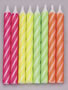 Brite Stripe Candles- Neon Asst