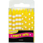 Yellow Stripes And Dots Candles