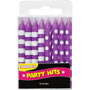 Purple Stripes And Dots Candles