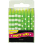 Green Stripes And Dots Candles