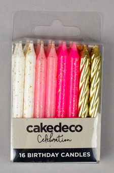 Pink Palette Glitter Candles Assorted